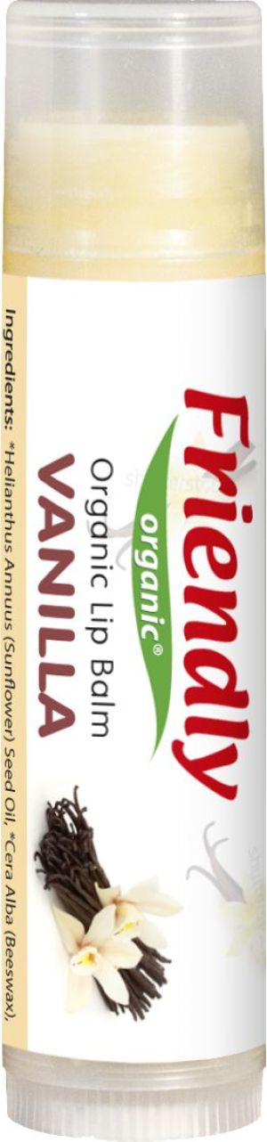 Friendly Organic Organiczny balsam do ust, waniliowy 4.25g 1