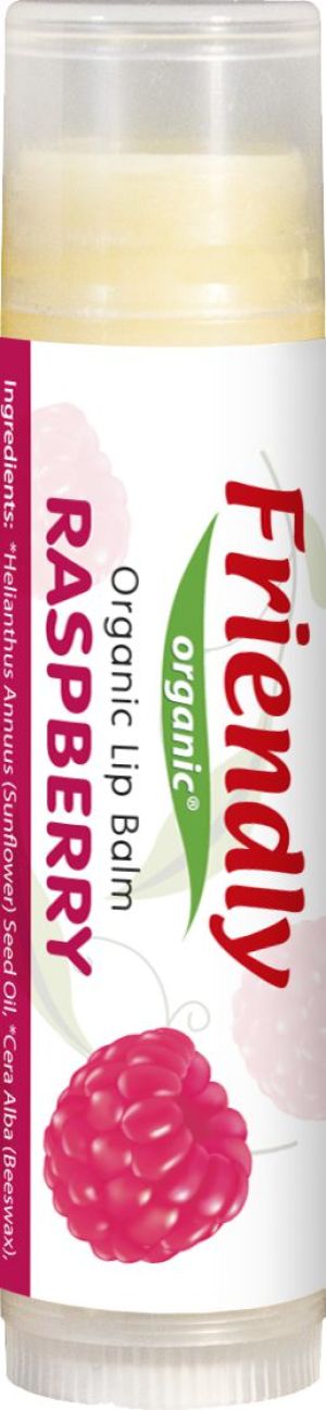 Friendly Organic Organiczny balsam do ust, malinowy 4.25g 1