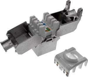 Gniazdo keystone, RJ45, beznarzędziowe, ekranowane, kat. 6A, Q-LANTEC 1