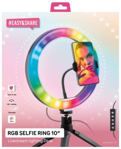 Lampa pierścieniowa SBS Mobile TESELFIRINGCLIP10RGB, Black, Smartphone 4