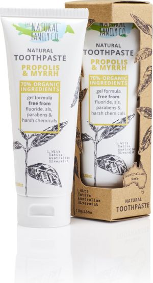 THE NATURAL FAMILY CO Naturalna pasta do zębów bez fluoru, Propolis i Myrrh 110g 3