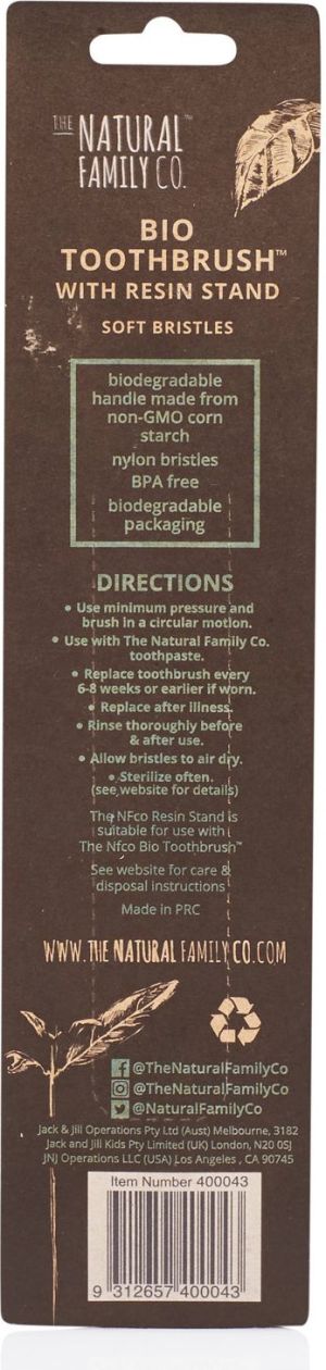 THE NATURAL FAMILY CO Biodegradowalna szczoteczka do zębów i stand, soft, Rivermint 3