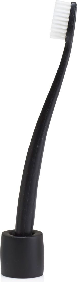 THE NATURAL FAMILY CO Biodegradowalna szczoteczka do zębów i stand, soft, Pirate Black 4