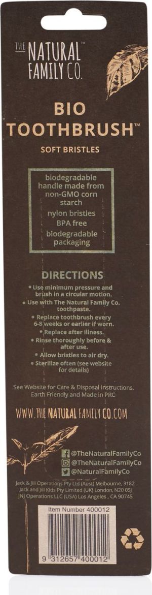 THE NATURAL FAMILY CO Biodegradowalne szczoteczki do zębów, 2szt., soft, Rivermint i Ivory Desert 2