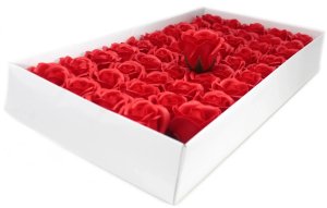 Czerwone Mydlane Róże - Komplet 50 sztuk w Pudełku 6