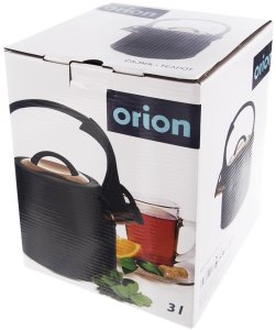 Czajnik na Gaz Indukcja z Gwizdkiem Pokrywką Czarny Solidny Trwały ORION 3L 9