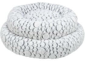 Trixie Mila bed, round, plush, ø 60 cm, white-grey 2