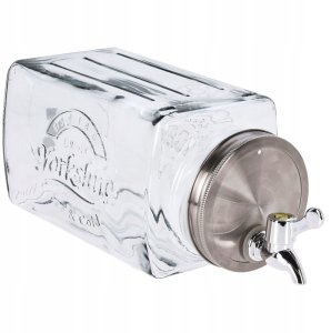 Szklany słój na wodę, z kranikiem, 3000 ml 1