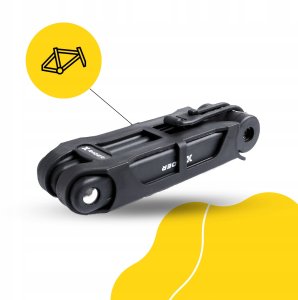 Zapięcie Rowerowe Składane Segmentowe Na Ramę XRIDER STARK Wytrzymałe Na Kluczyk 5