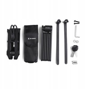 Zapięcie Rowerowe Składane Segmentowe Na Ramę XRIDER STARK Wytrzymałe Na Kluczyk 6