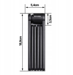 Zapięcie Rowerowe Składane Segmentowe Na Ramę XRIDER STARK Wytrzymałe Na Kluczyk 7