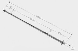 Gryf Prosty Gwintowany sztanga 150cm 30mm 2