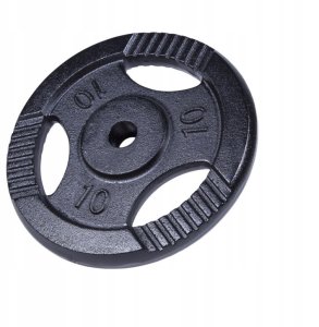 Obciążenie żeliwne z uchwytami 10kg, czarne, 30 mm 1