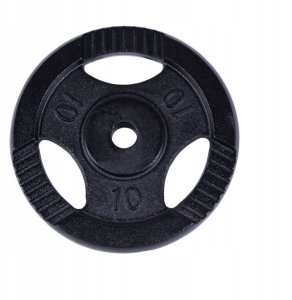 Obciążenie żeliwne z uchwytami 10kg, czarne, 30 mm 2