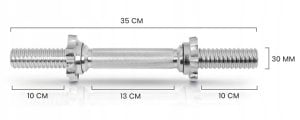 Zestaw 2 gryfów na hantli 35 cm 30 mm gwintowanych 2