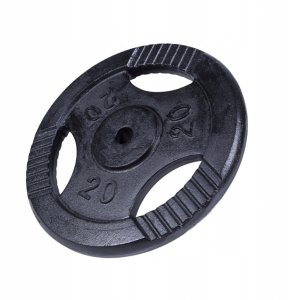 Obciążenie żeliwne z uchwytami 20kg, czarne, 30 mm 1