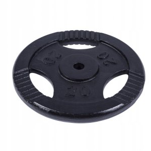 Obciążenie żeliwne z uchwytami 20kg, czarne, 30 mm 3