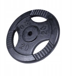 Obciążenie żeliwne z uchwytami 20kg, czarne, 30 mm 5