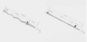 Zestaw gryfów prosty 170cm łamany 120cm zatrzaski 10