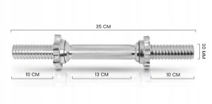 Zestaw 2 sztuki gryfy 42 cm chromowane gwintowane 6