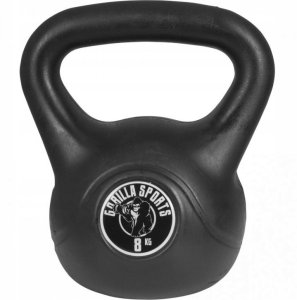 Kettlebell Gorilla Sports winylowy Różne rodzaje obciążenia w zestawie 4