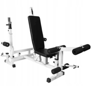 Ławka do wyciskania 6w1 biała + 2 sztangi winylowe regulowane (zestaw 130 kg 30mm) 3