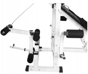 Ławka do wyciskania 6w1 biała + 2 sztangi winylowe regulowane (zestaw 100 kg 30mm) 4