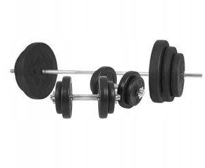 Ławka do wyciskania 3w1 biała + sztanga winylowa regulowana (zestaw 100 kg 30mm) 2