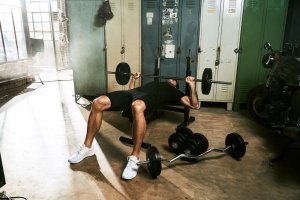 Ławka do wyciskania 3w1 biała + sztanga winylowa regulowana (zestaw 100 kg 30mm) 3