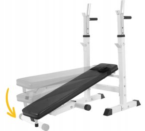 Ławka do wyciskania 3w1 biała + sztanga winylowa regulowana (zestaw 130 kg 30mm) 2