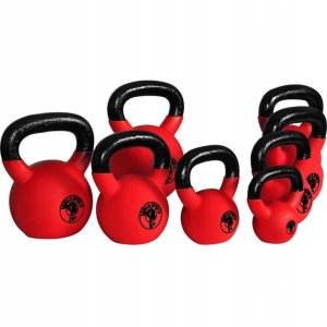 Zestaw kettlebell z gumową powłoką 4 kg, 8 kg, 12 kg, 16 kg 2