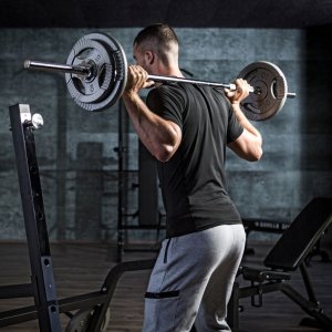 Ławka do wyciskania 3w1 biała + sztanga żeliwna regulowana (zestaw 60 kg 30mm) 5