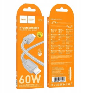 Kabel USB Hoco USB-C - USB-C 1 m Szary 4