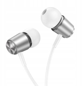 HOCO słuchawki przewodowe Jack 3,5 mm z mikrofonem M108 srebrne 7
