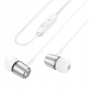HOCO słuchawki przewodowe Jack 3,5 mm z mikrofonem M108 srebrne 8
