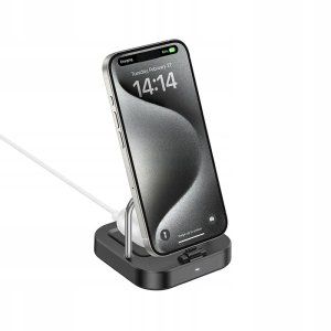 HOCO ładowarka biurkowa 2w1 Typ C + ładowanie bezprzewodowe 5W PD QC 3A 30W CQ16B czarna 3