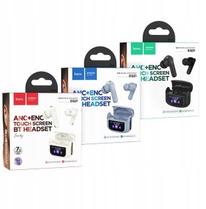 HOCO słuchawki bezprzewodowe bluetooth z ekranem dotykowym TWS ANC + ENC EQ21 białe 4