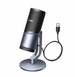 Mikrofon Ugreen CM769 na biurko, z USB-A, RGB LED - srebrny 1