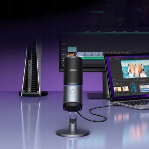 Mikrofon Ugreen Mikrofon CM769 na biurko, z USB-A, RGB LED - srebrny 9