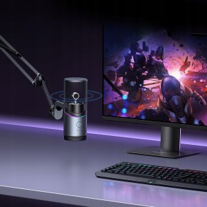 Mikrofon Ugreen Mikrofon CM769 na biurko, z USB-A, RGB LED - srebrny 10