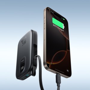 Powerbank Joyroom JR-PBF17 22.5W 10000mAh z wbudowanym kablem USB-C + kabel USB-C 0.25 cm  - czarny 9