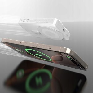 Powerbank Dudao K29 10000mAh PD 20W z MagSafe z metalową obudową, podstawką i wbudowanymi kablami USB-C/Lightning - szary 7