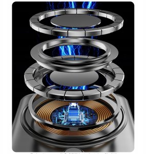 Powerbank Dudao K29 10000mAh PD 20W z MagSafe z metalową obudową, podstawką i wbudowanymi kablami USB-C/Lightning - szary 9