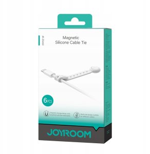 Opaska na kable Joyroom JR-ZS422 silikonowa, z magnesem, zestaw 6 sztuk - biała 4