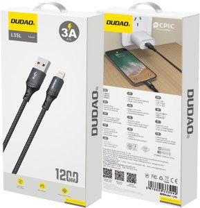 Kabel USB Dudao USB-A - Lightning 1.2 m Czarny (6976625333042) 2