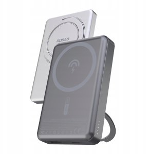 Powerbank Dudao K28 10000mAh PD 22.5W z MagSafe z metalową obudową i pierścieniem-podstawką - srebrny 6