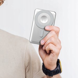 Powerbank Dudao K29 10000mAh PD 20W z MagSafe z metalową obudową, podstawką i wbudowanymi kablami USB-C/Lightning - srebrny 13