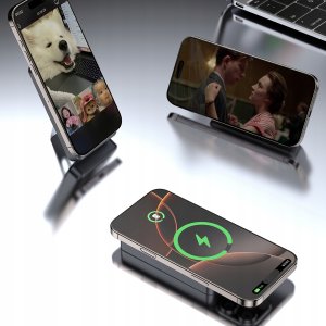 Powerbank Dudao K29 10000mAh PD 20W z MagSafe z metalową obudową, podstawką i wbudowanymi kablami USB-C/Lightning - srebrny 14