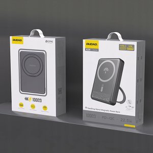 Powerbank Dudao K28 10000mAh PD 22.5W z MagSafe z metalową obudową i pierścieniem-podstawką - szary 12