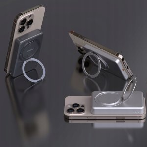 Powerbank Dudao K28 10000mAh PD 22.5W z MagSafe z metalową obudową i pierścieniem-podstawką - szary 20